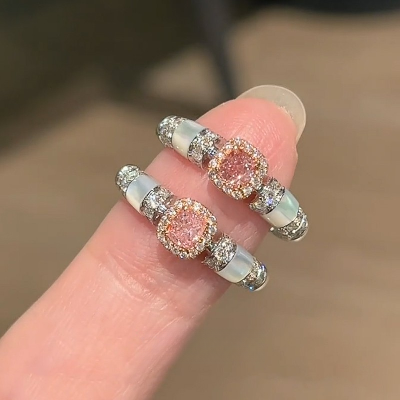 铜合金戒指 中古vintager粉方糖戒指轻奢高级感开口戒开口食指戒