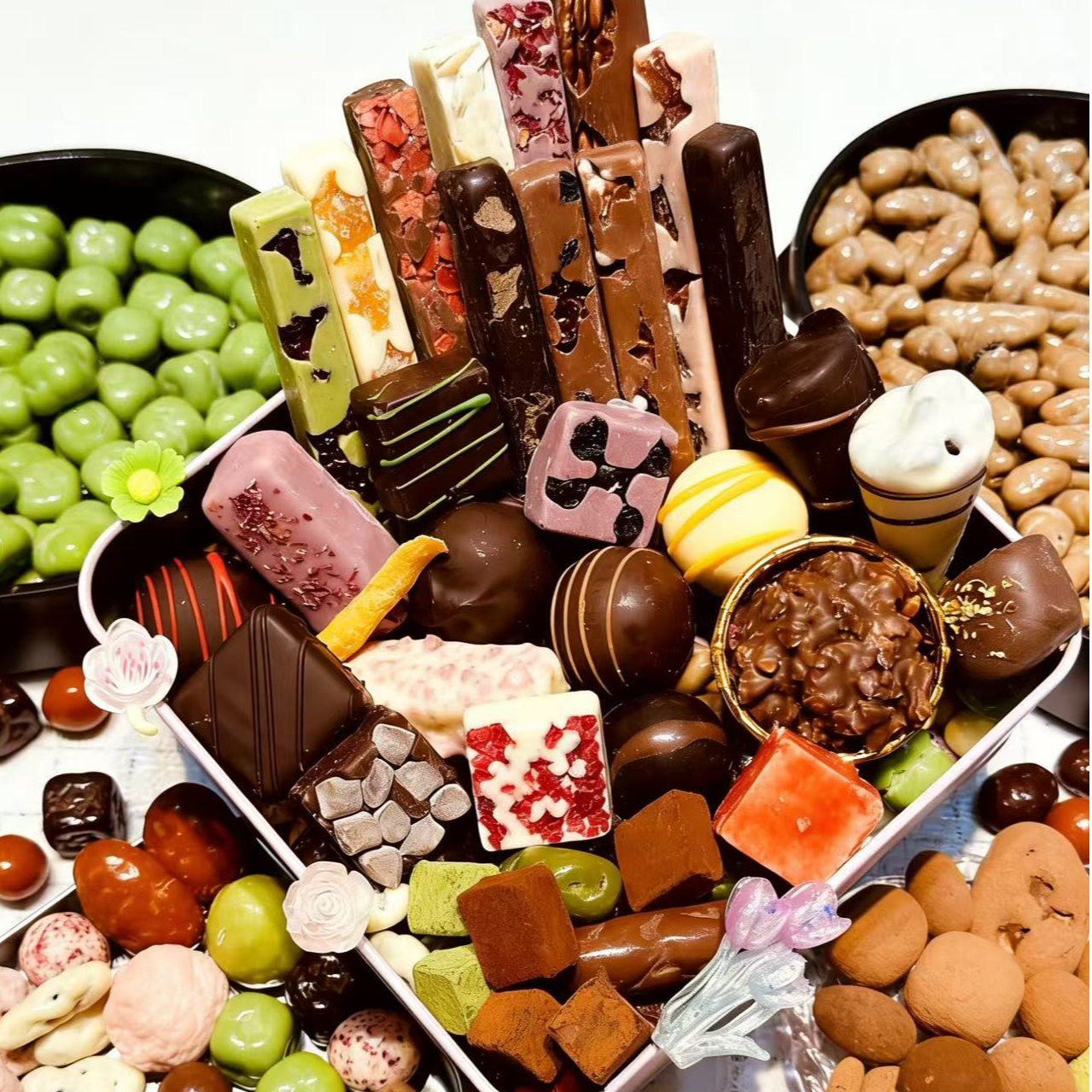 纯可可脂巧克力自选巧克力条迪拜巧克力松露球生巧混合夹心巧克力