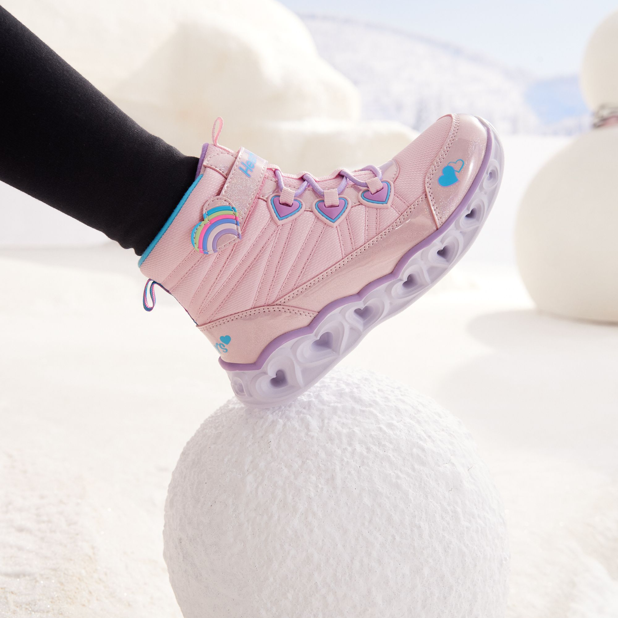 斯凯奇雪地靴秋冬保暖运动闪灯鞋休闲棉靴302677L&302668L DSP