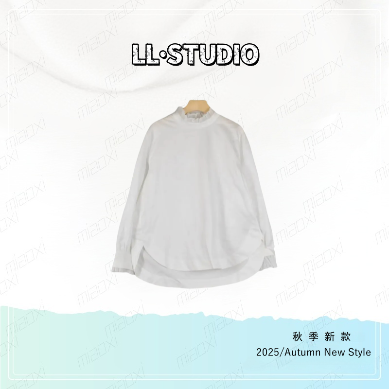 妙兮·LL秋季新款时尚休闲简约百搭设计款中式花边上衣*20252103