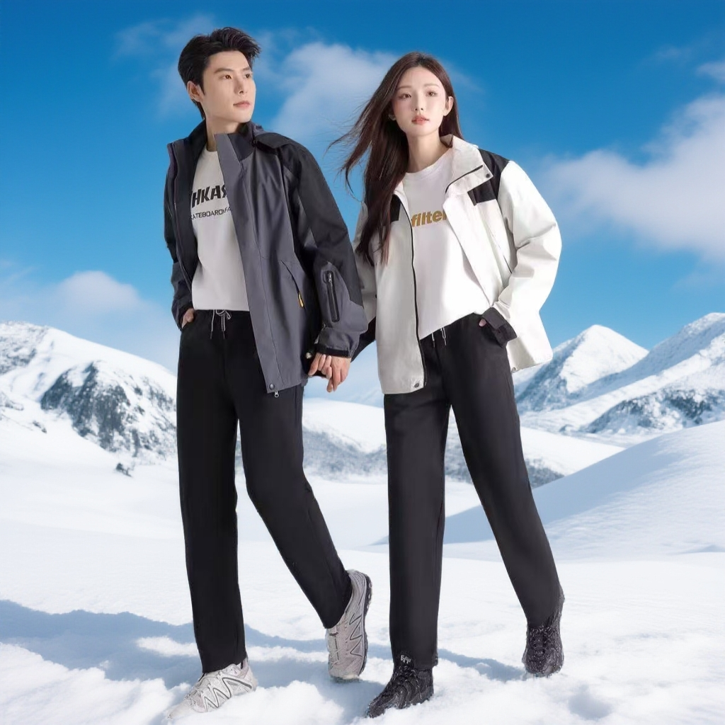 秋冬加绒运动裤高腰休闲裤登山情侣宽松百搭户外运动防风裤