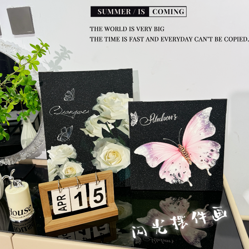 香风北欧ins花朵简约装饰画衣帽间高级挂画电视柜装饰品摆件