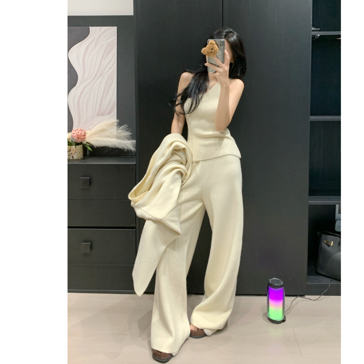 纯欲风INS风休闲风时尚套装背心套装时尚气质显瘦裤子时尚三件套