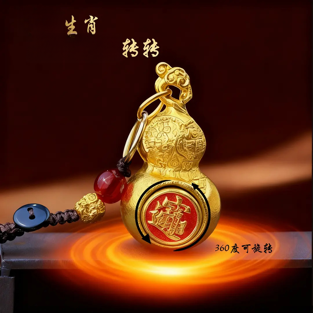 【五台山手作】丙马年十二生肖百福葫芦转韵福禄驾车用品