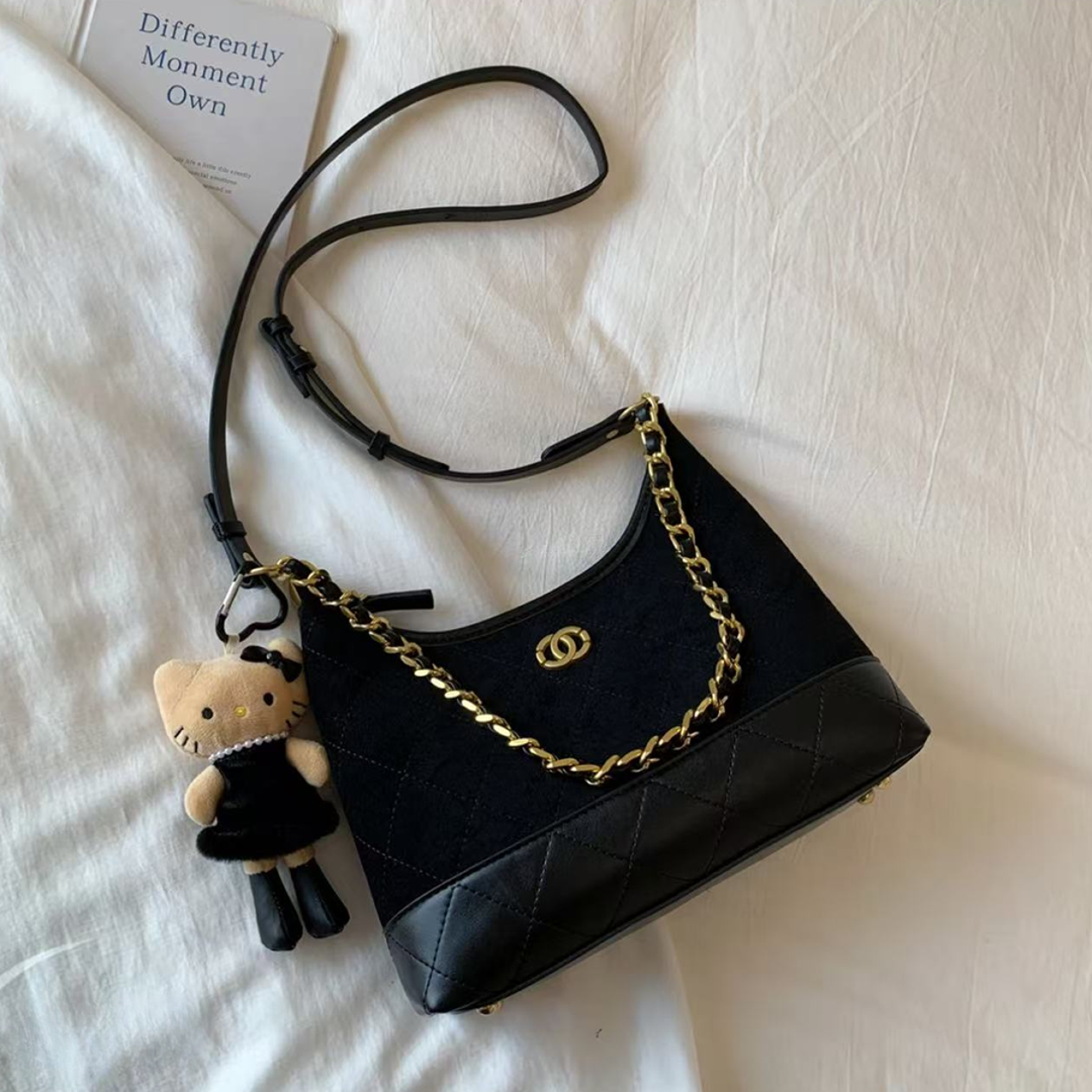 今年流行高级感菱格链条包斜挎包2025新款潮百搭时尚小包包女款