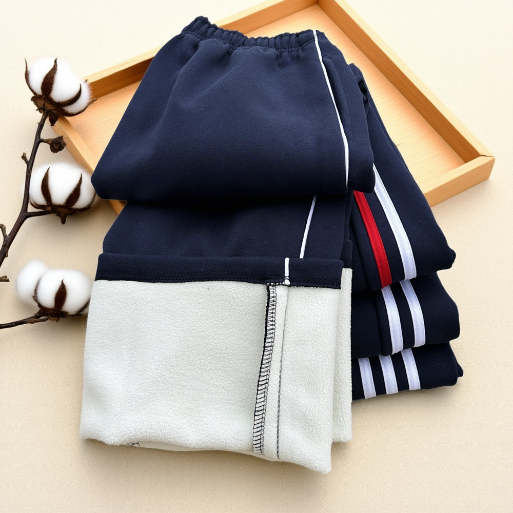 清仓！【加厚纯棉冬季加绒】全国通用保暖校服裤两条杠一三道杠