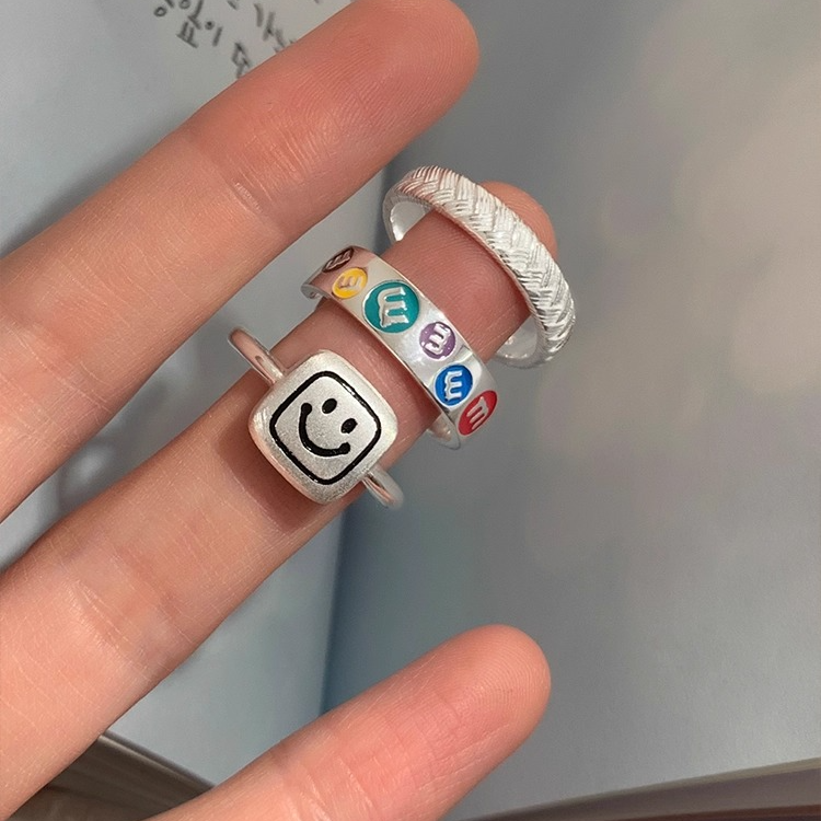 韩国笑脸戒指女ins2025年新款潮小众设计高级感简约时尚开口指环