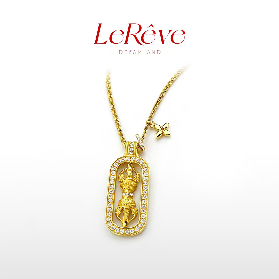 【LeReve金刚杵项链】镀金满钻新中式经典百搭项链