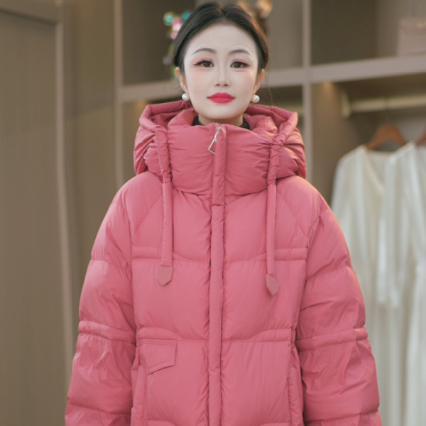 【鹅绒服】2025年冬季新款时尚百搭大气连帽泡芙保暖鹅绒服M-2XL