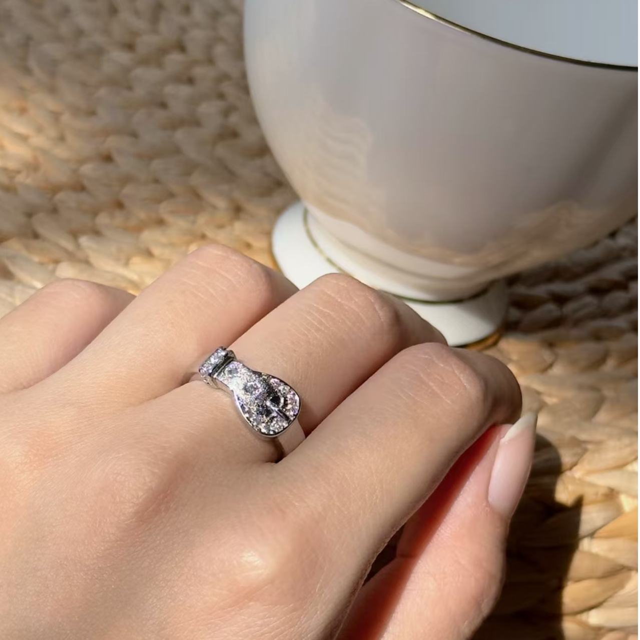 铜合金戒指 闪钻皮带戒指女款小众轻奢显白不掉色时尚开口戒指27