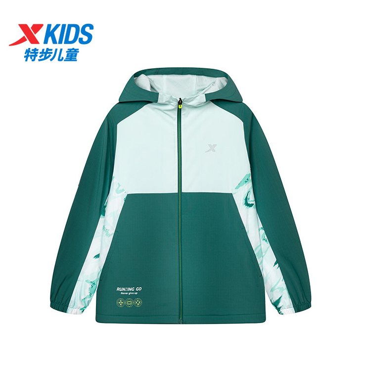 X kids/特步儿童男中大童保暖风衣生物基防泼水智能调温秋季新款