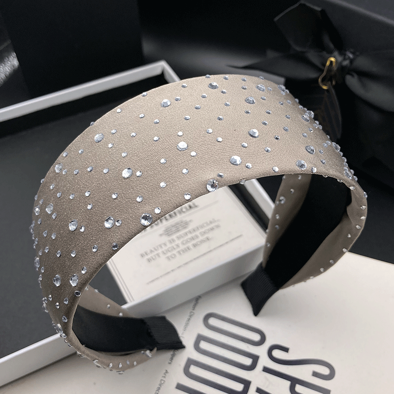 新款轻奢风简约风原创设计高级感复古风烫钻高档发箍头箍时尚宽边