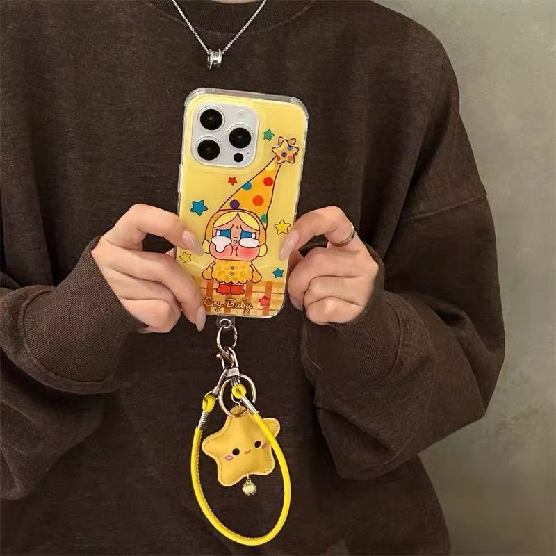 旋转星星哭娃适用iPhone17promax时尚苹果16手机壳可爱15少女心14