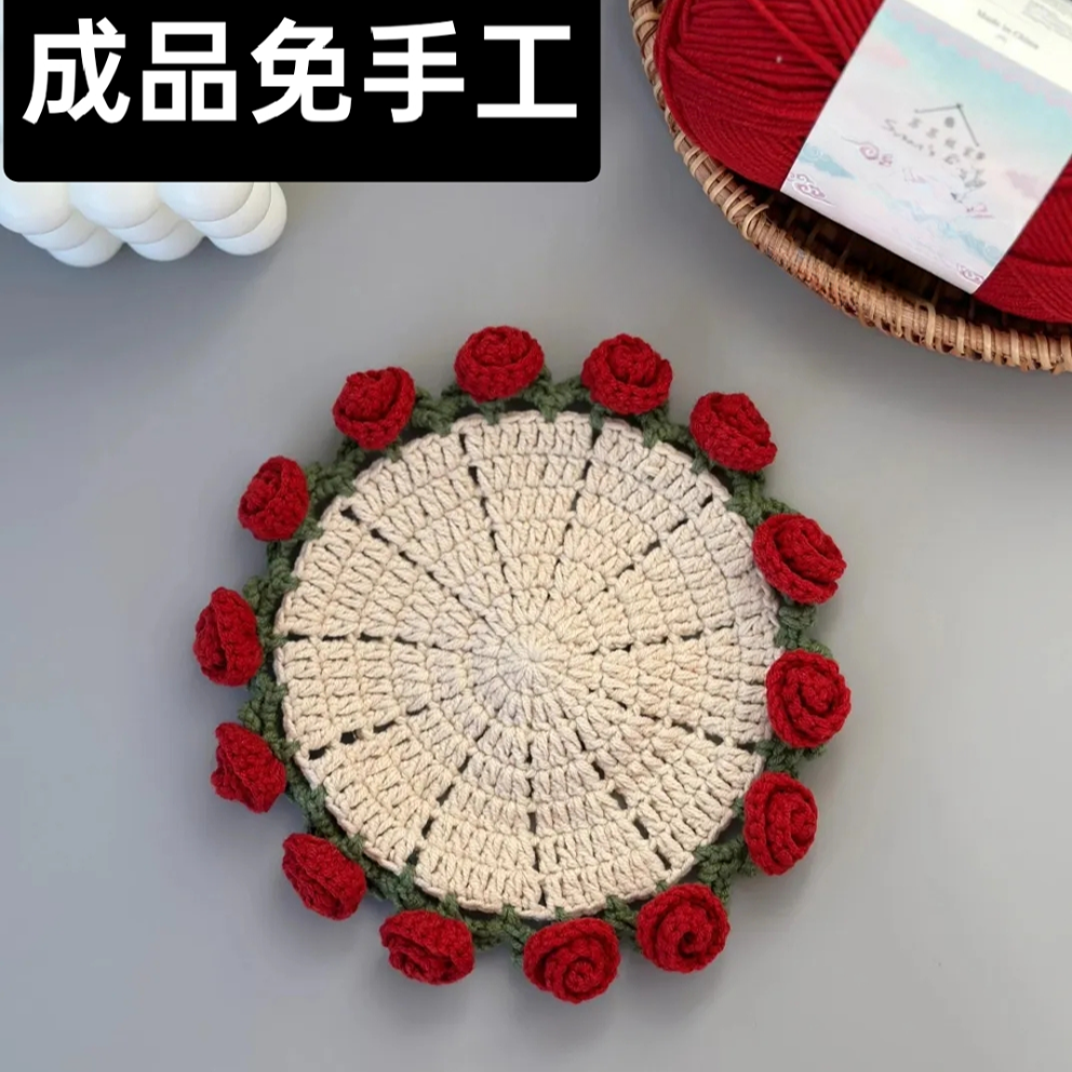 【有成品】迷你玫瑰花花束毛毯毛线钩织手工diy材料礼物送闺蜜朋友