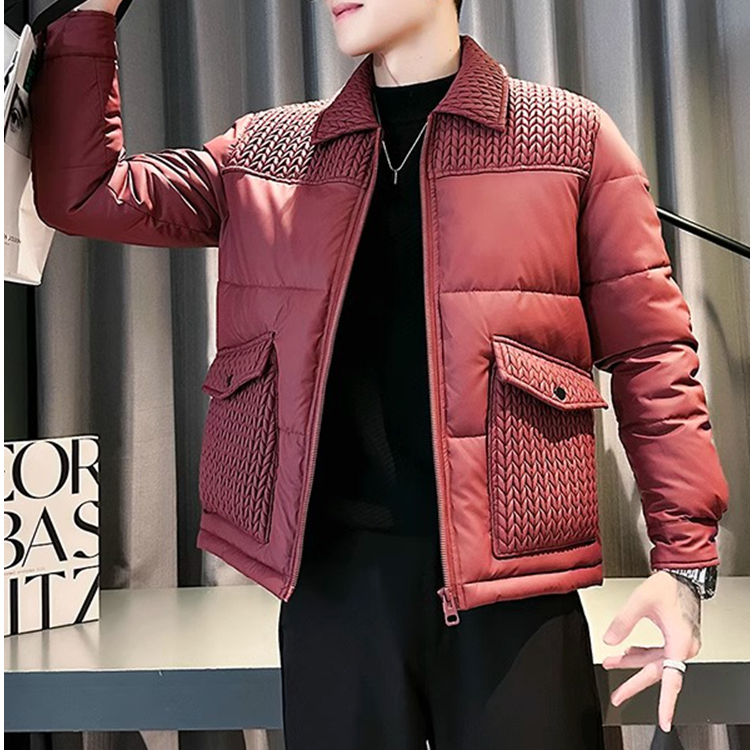 基卢艾劳男士冬季新款时尚轻奢棉服男士潮流拼接工装棉衣百搭外套