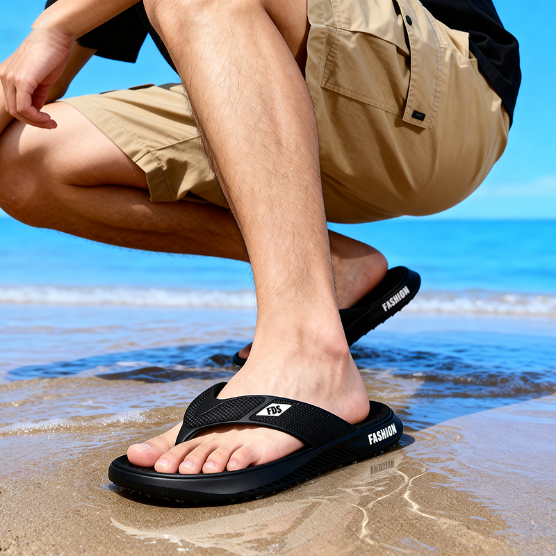 福登鲨男士夏季拖鞋男网红人字拖男防滑防臭外穿潮流拖鞋居家拖鞋