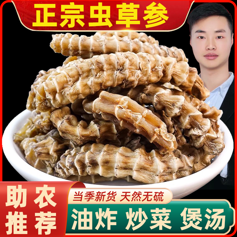 【淮农推荐】正宗虫草参干货地参煲汤竹节参草石蚕