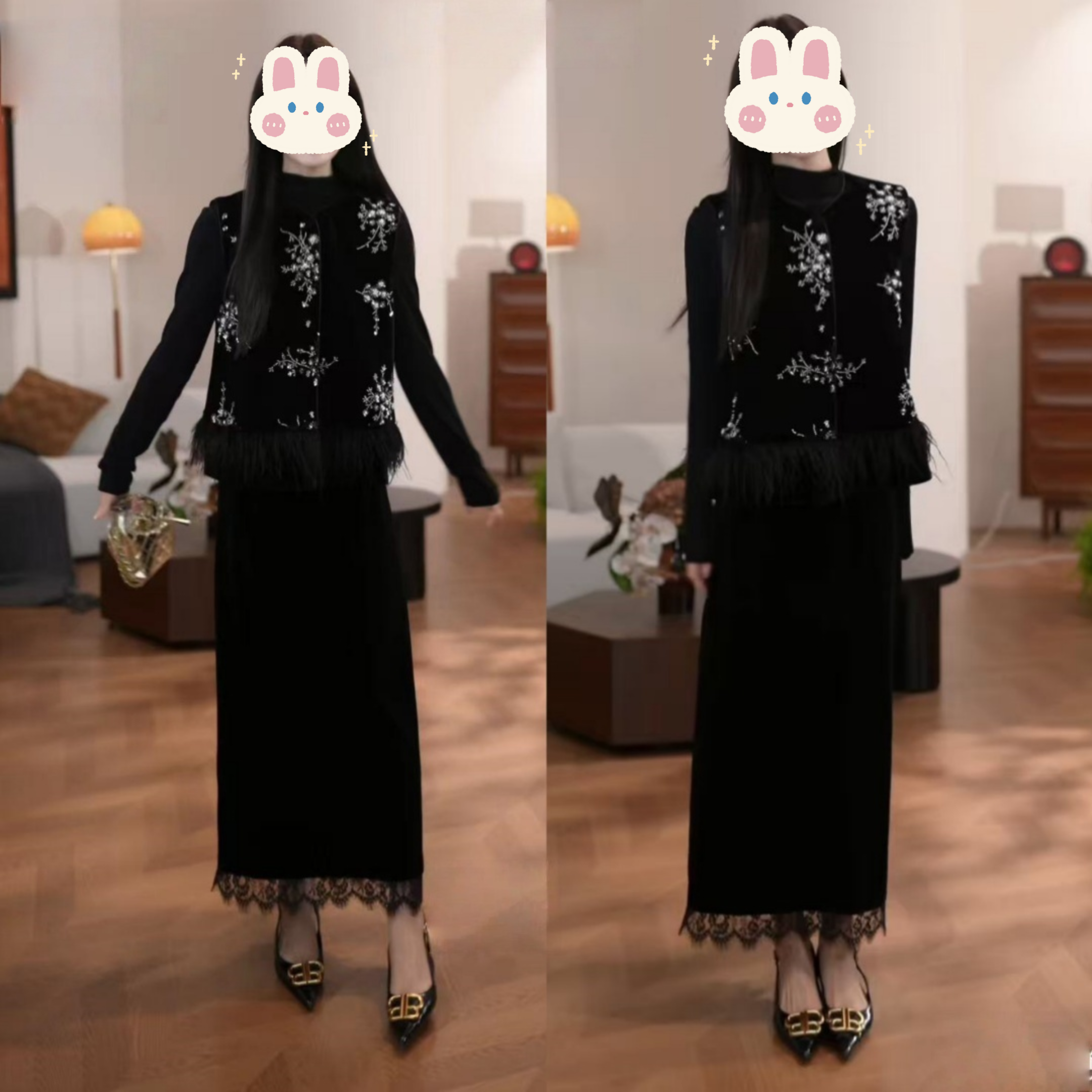 秋季新款国风马甲外套气质半身裙套装BB50409