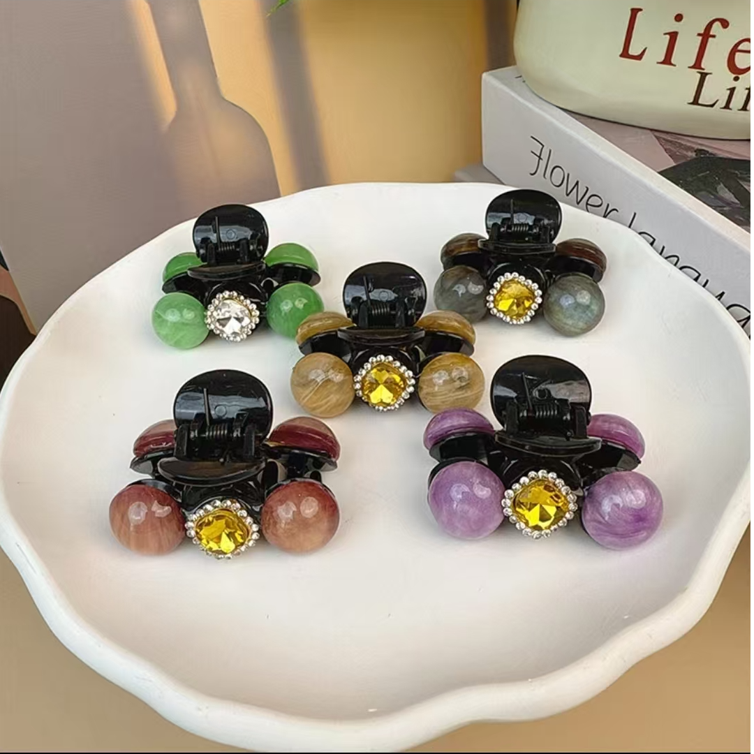 诗泊雅 女千金风甜美少女风气质可爱发夹日韩抓夹黑色碎发夹