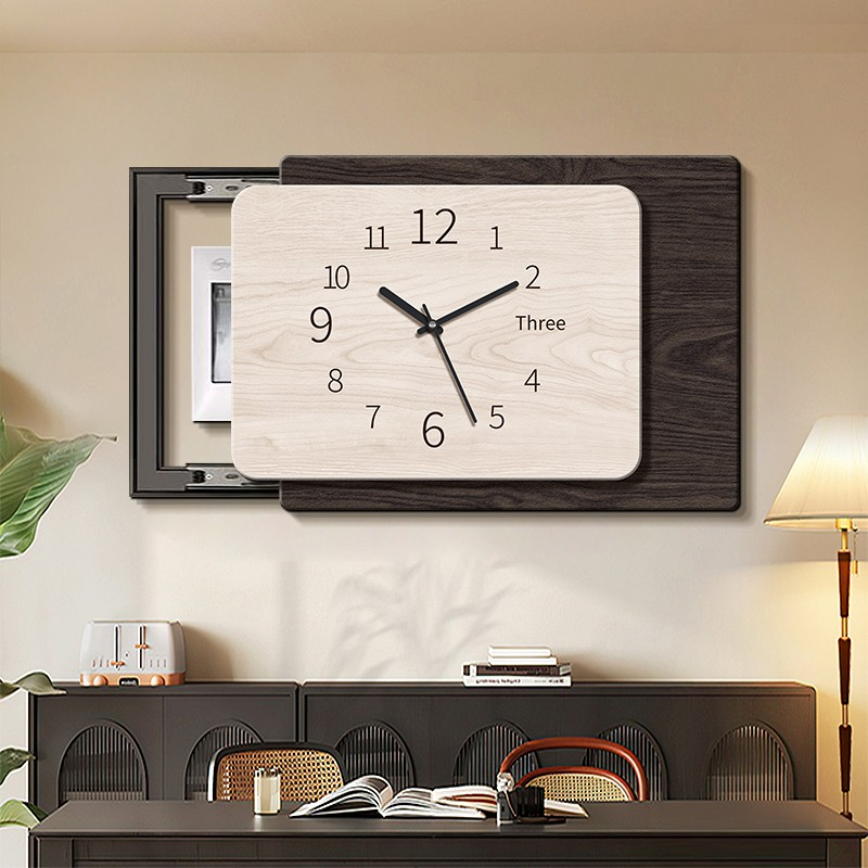 电表箱装饰画钟表新款开关配电盒挂画2025网红配电箱挂画轻奢高级