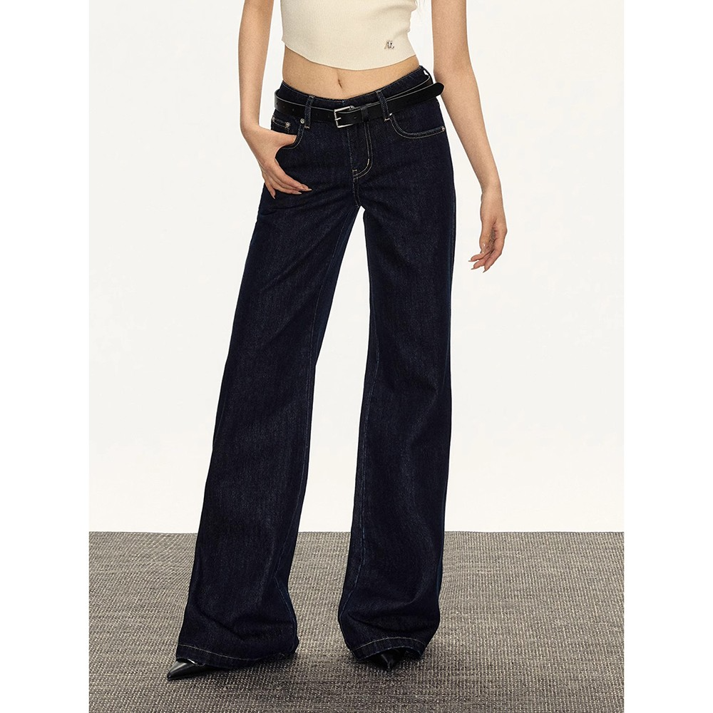 大码百搭小个子显高显瘦牛仔裤女夏季新款高级感复古水洗阔腿裤子