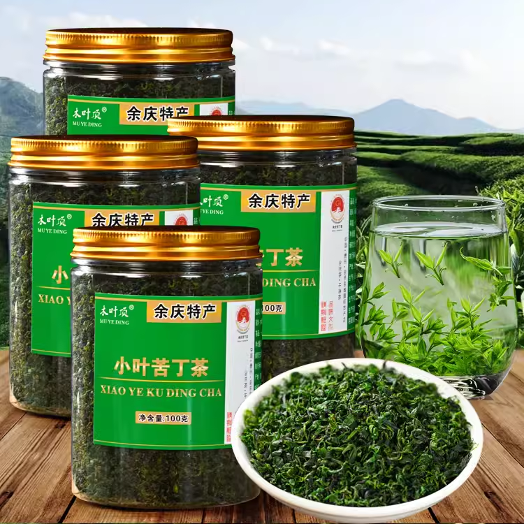 2025年贵州余庆特产小叶苦丁茶新茶叶正品青山绿水嫩芽叶罐装包邮