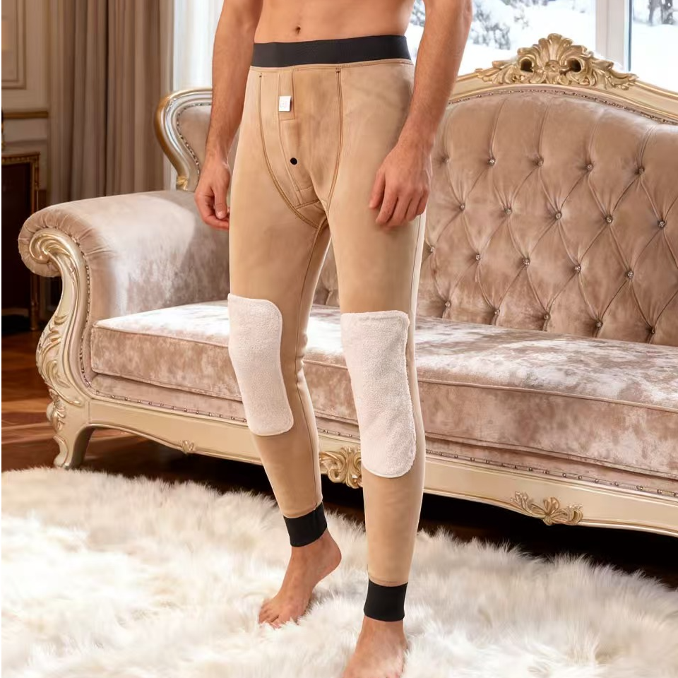 男士加绒加厚保暖裤秋冬高腰一体绒裤护腰护膝防风御寒内穿大码