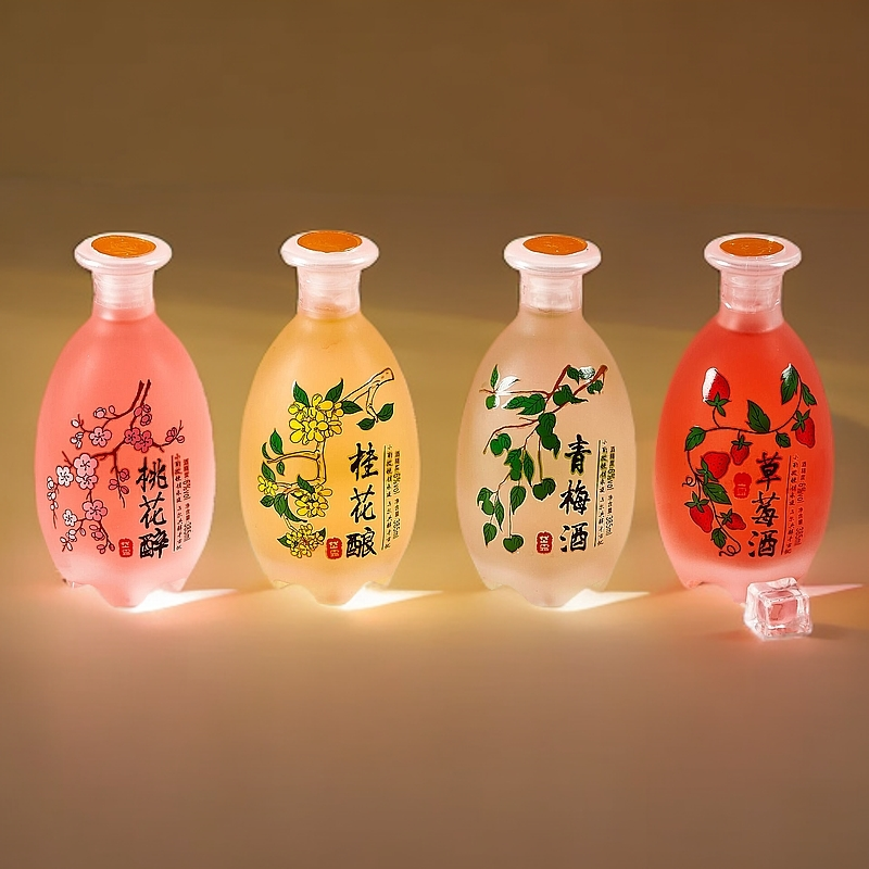 桃花酒桂花酒草莓酒青梅酒高颜值甜果酒摆台果酒