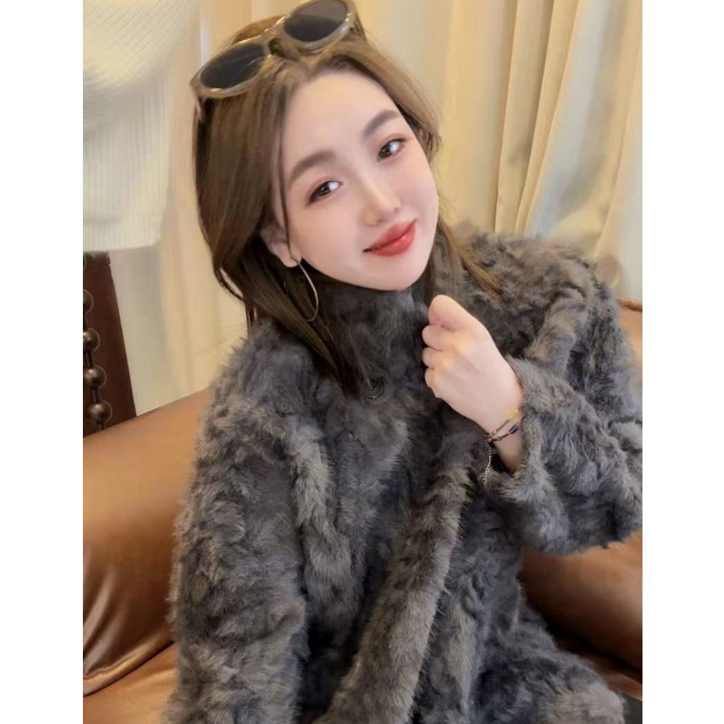 人造皮草 【桃子甄选】韩版中长款川刀工艺小胡羊环保毛外套 暖时髦