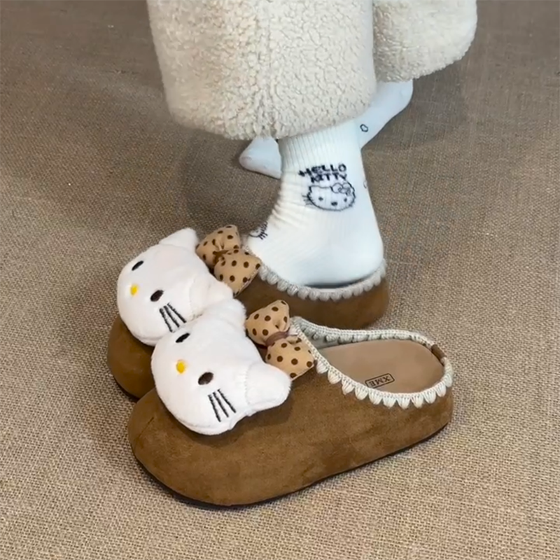 【现货】可爱卡通立体猫咪包头休闲拖鞋女2025夏季新款外穿款包头拖