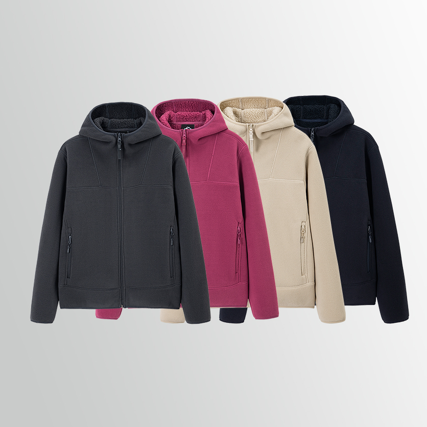 情侣秋冬户外加厚连帽摇粒绒休闲保暖运动百搭夹克 2567