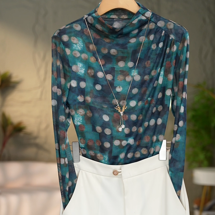 448#高贵上档次小衫2025新款潮流气质时尚显瘦网纱打底衫上衣