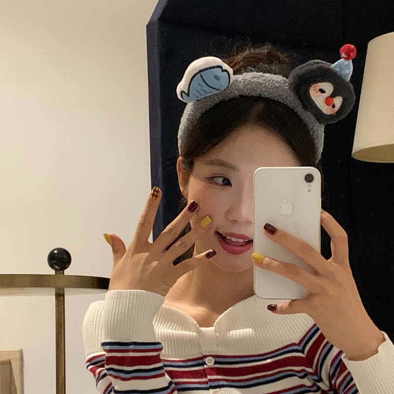 元气满满韩系ins风甜美少女心可爱小企鹅发箍洗脸敷面膜发卡头箍