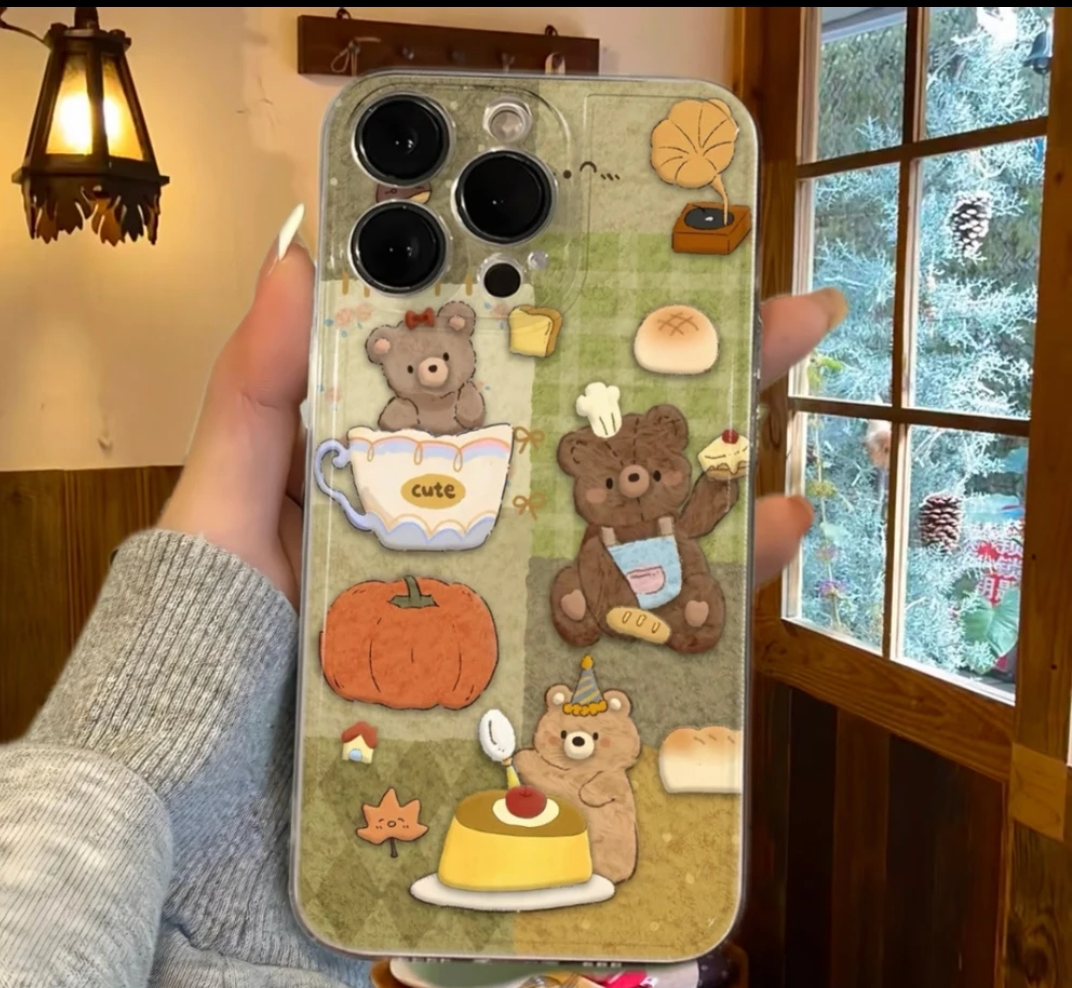 小熊面包手机壳适用苹果16promax华为15/14小米oppo可爱vivo硬壳