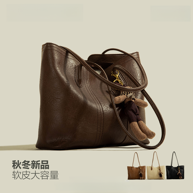 高级轻奢大容量包包女2025新款百搭质感单肩包小众韩版通勤托特包