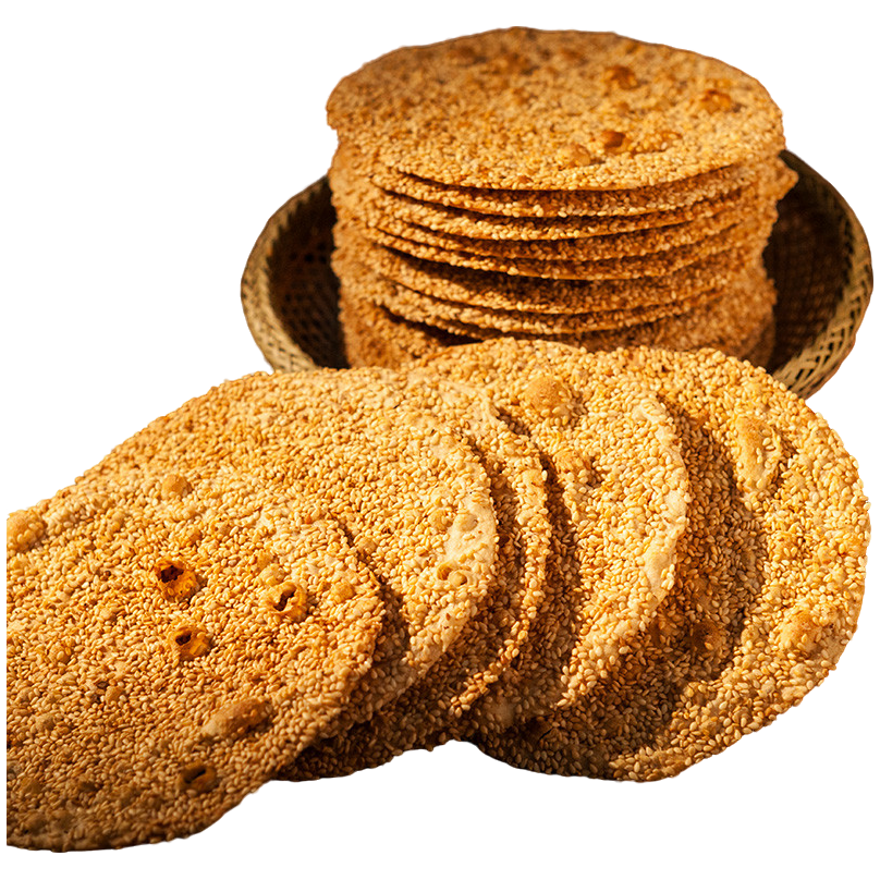 山东特产淄博周村美食香酥烧饼手工制作芝麻饼薄饼孕妇办公室零食