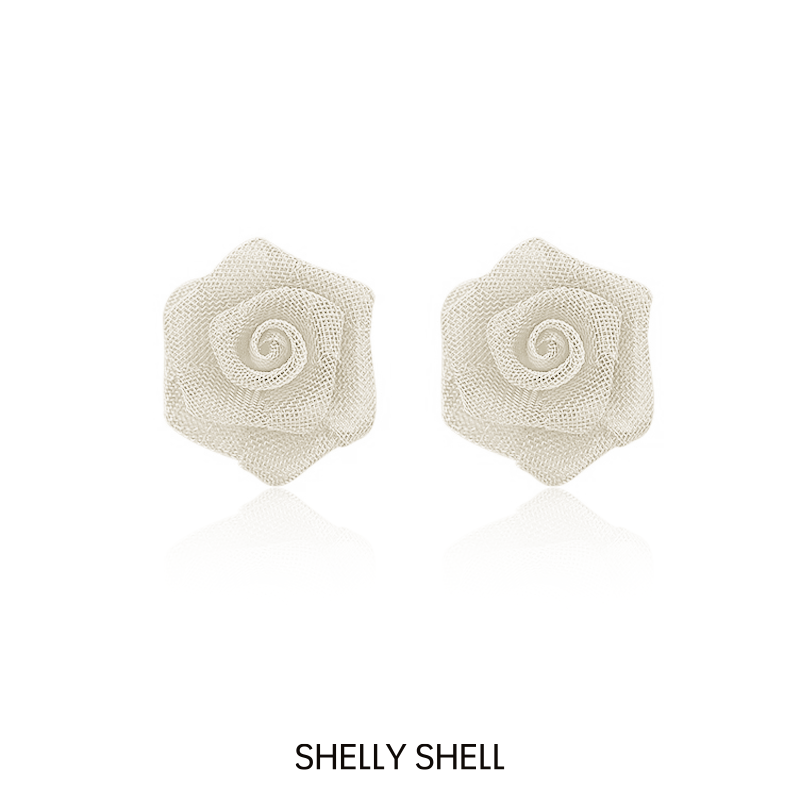 Shelly Shell 铜合金耳饰 雪络花朵耳钉 手工气质轻奢时尚