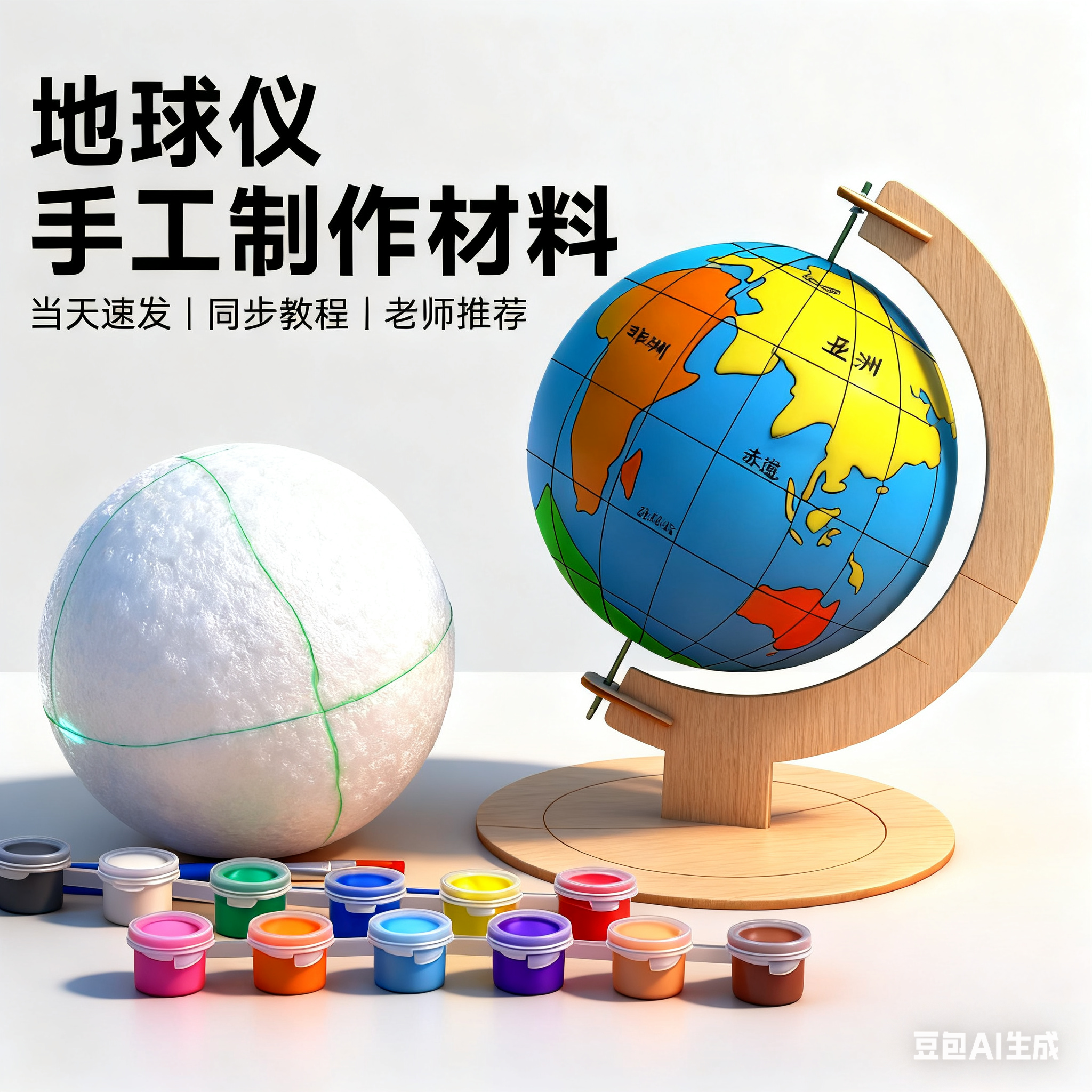 地球仪初中生必备七年级材料包diy学生初中生专用2025新款简易