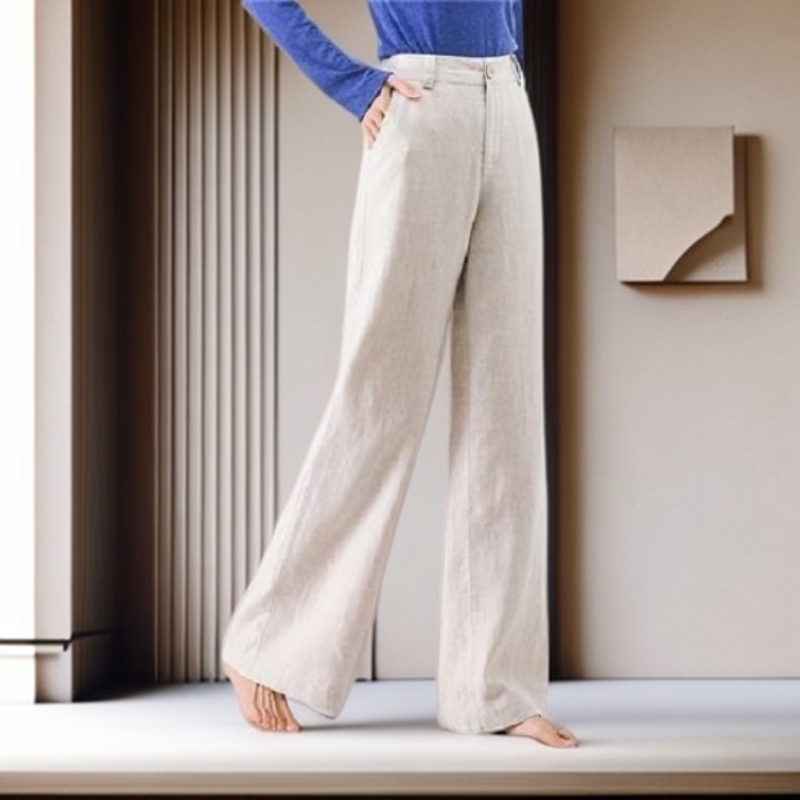 【雅岚女装】时尚洋气显瘦棉麻阔腿裤夏季薄款休闲裤女韩版宽松休闲