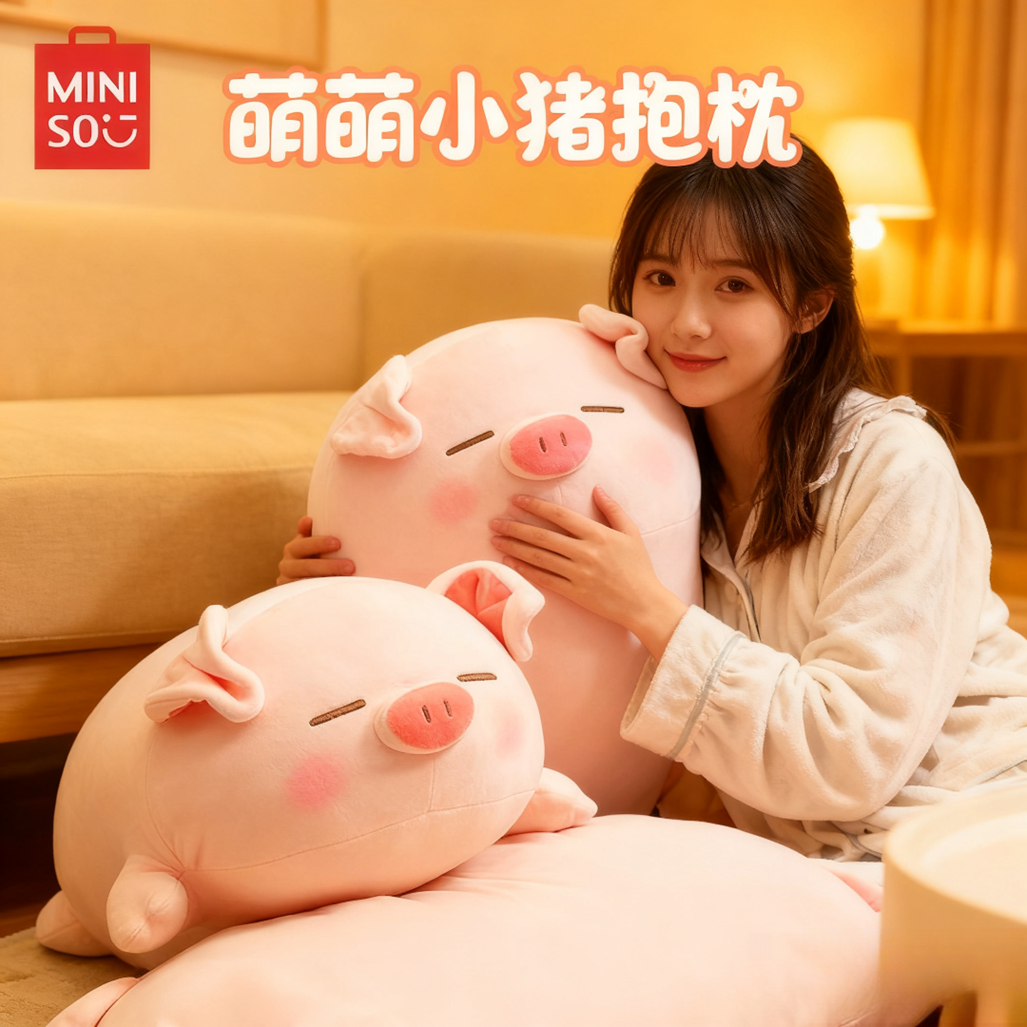 【圣诞小猪】MINISO名创优品小猪B-BO毛绒可爱玩偶儿童软萌抱枕超软