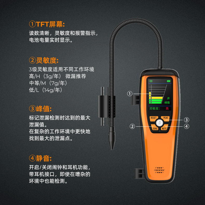 【精创】ILD-200红外检漏仪可充电空调漏液检测卤素冷媒制冷剂