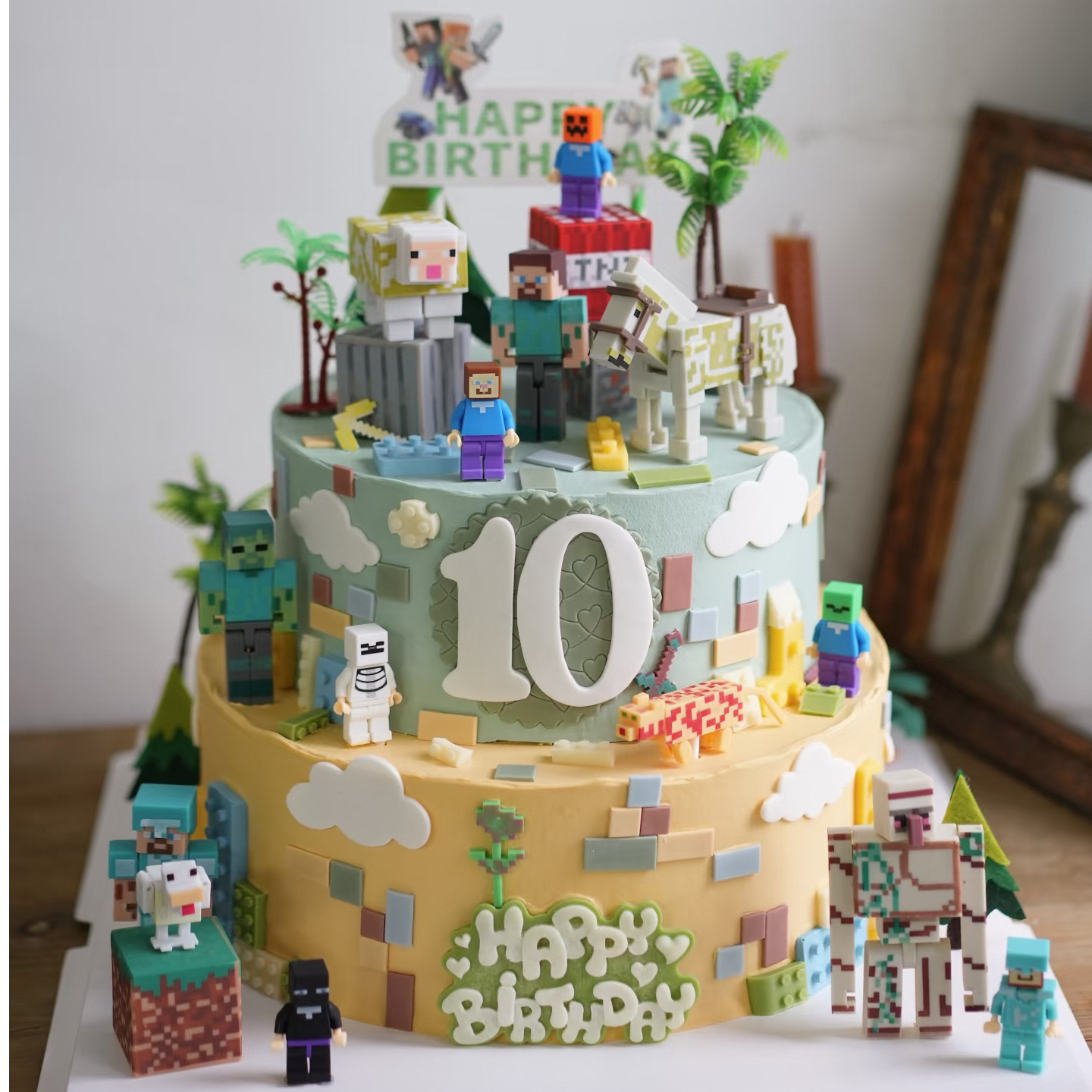 高端儿童我的世界生日蛋糕昆明武汉重庆成都上海北京全国同城配送