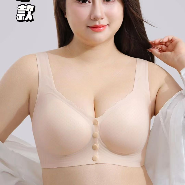 背心式空气垫防外扩薄款无痕前扣文胸轻薄薄面女士欧美风