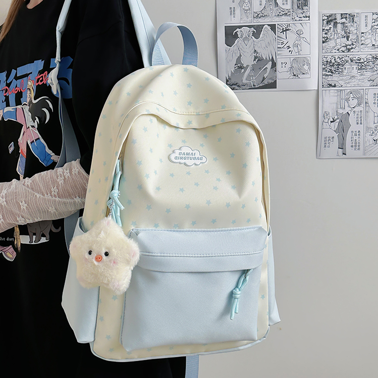 2025夏季新款书包ins初中女生小众休闲简约百搭小清新双肩包女