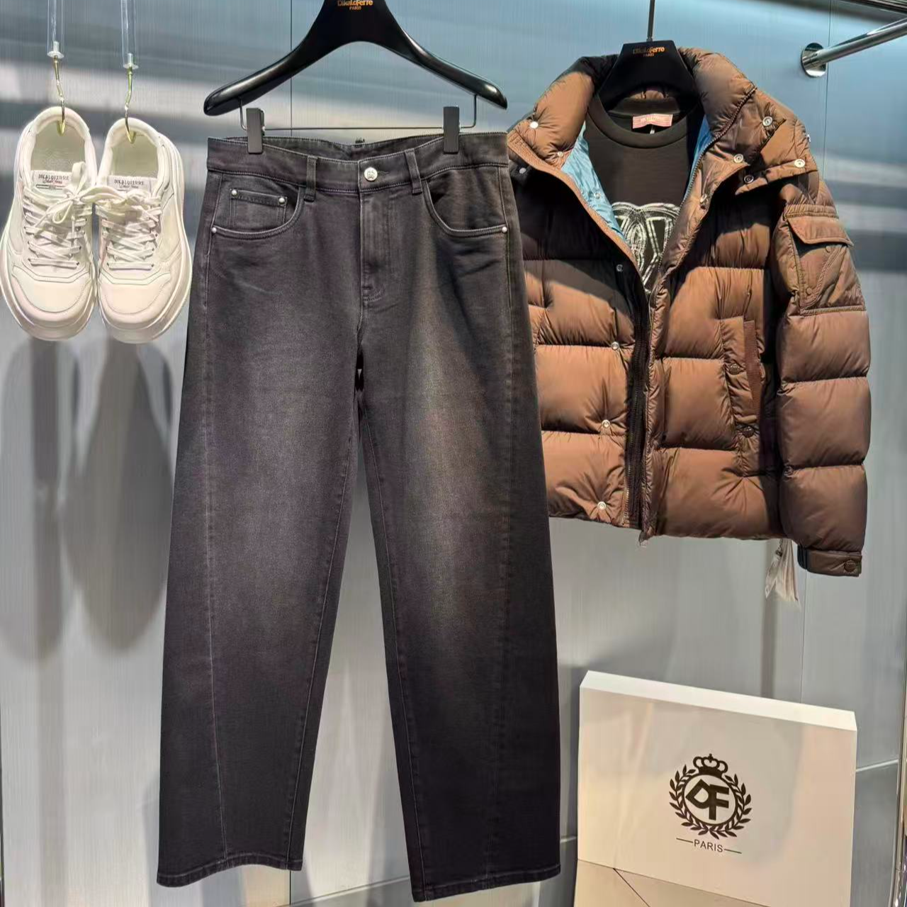 DIKALO FERRE/迪卡里奥 费雷D53NZ621新款男士精梳棉阔腿牛仔裤