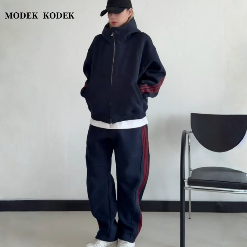 MODEK KODEK秋冬新款美式休闲外套高级感潮牌男士运动卫裤两件套