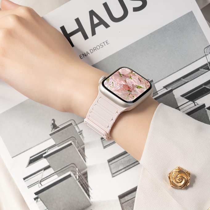 适用iwatch11苹果手表表带S10applewatch9工字磁吸8运动硅胶表带7