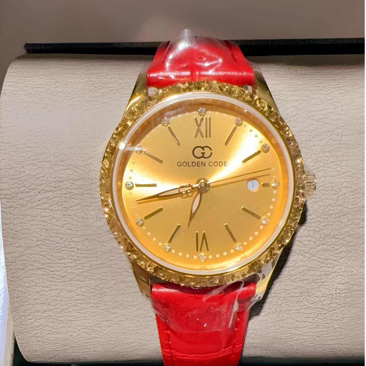 轻奢女表金色复古石英表999足金防水时尚腕表女士经典镶嵌女款