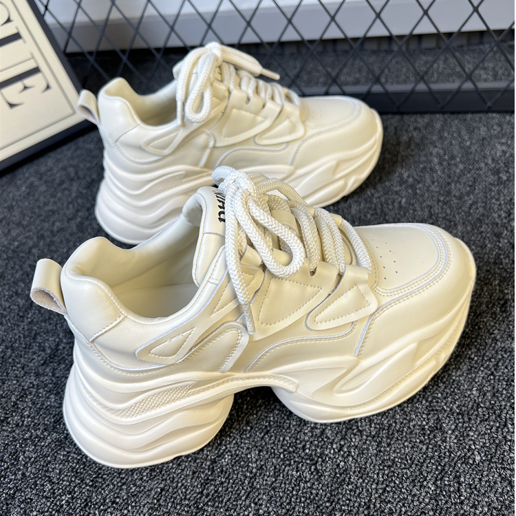 厚底老爹鞋女2025年秋季新款时尚休闲女鞋百搭运动小白单鞋网红