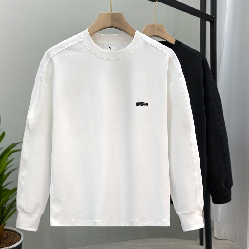 2025秋冬季新款男士打底衫休闲重磅棉质圆领长袖t恤男生百搭上衣